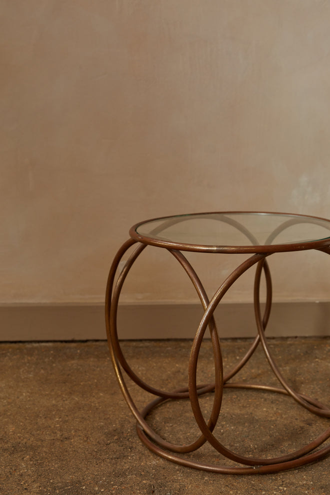 Mid-Century French Gilded Brass Side Table