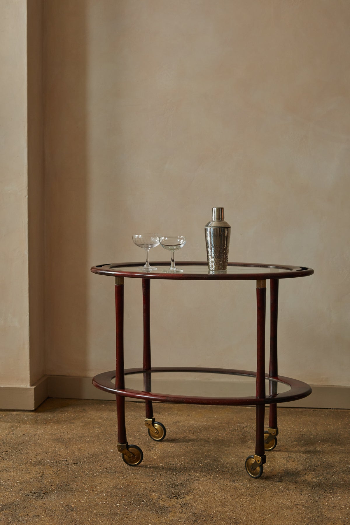 Timber and Brass Drinks Trolley by Paolo Buffa