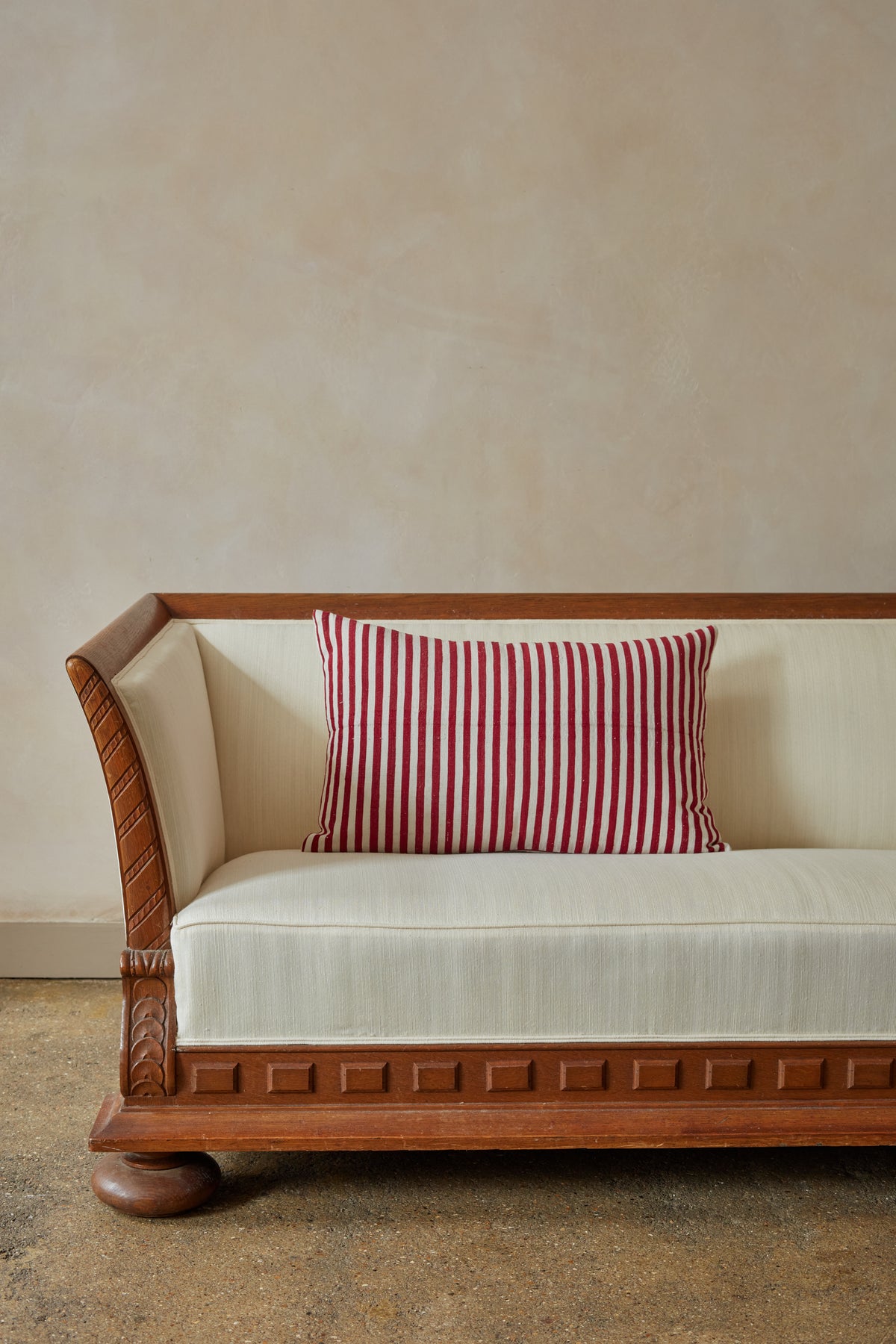 Mid 20th Century Timber Framed Splay Arm Sofa