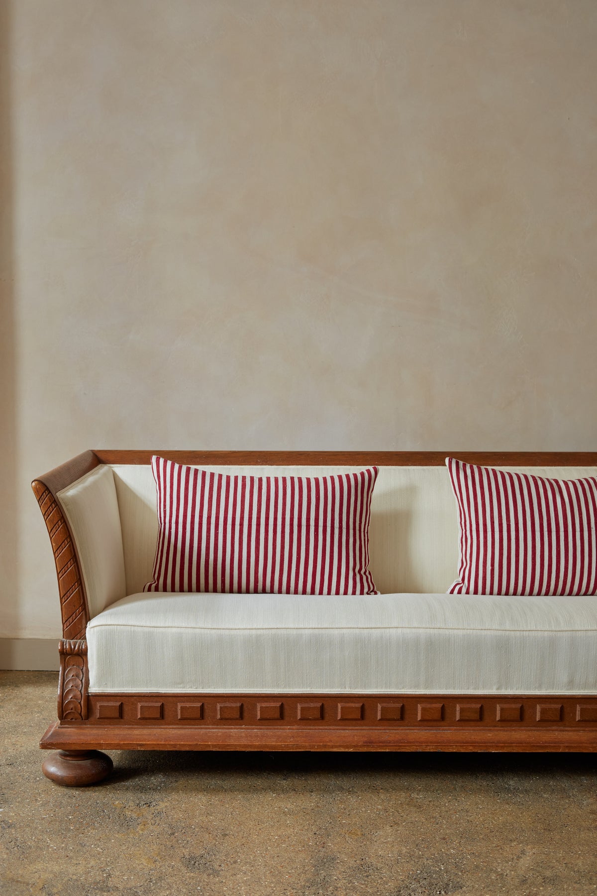 Mid 20th Century Timber Framed Splay Arm Sofa