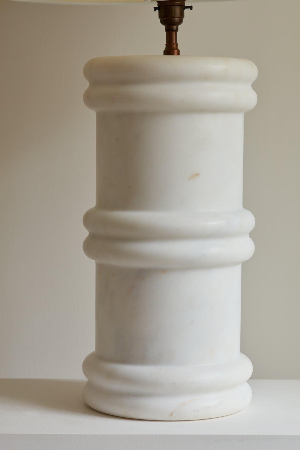 Large Ribbed Marble Lamps