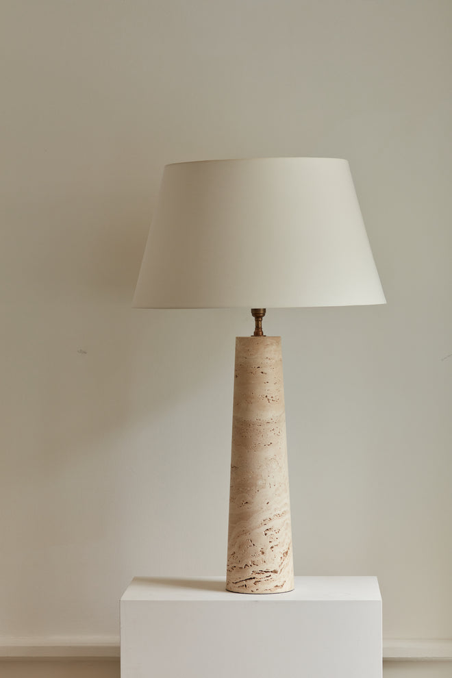 Large Travertine Conical Lamp