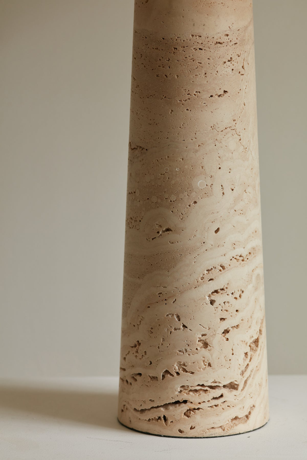 Large Travertine Conical Lamp