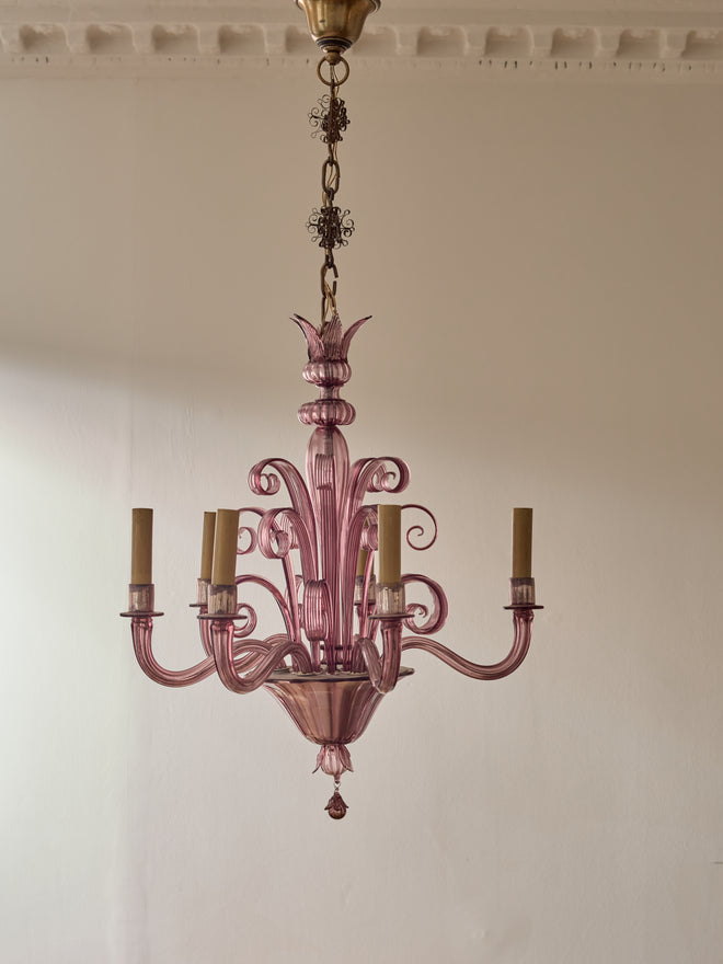 Venetian Amethyst Glass Chandelier