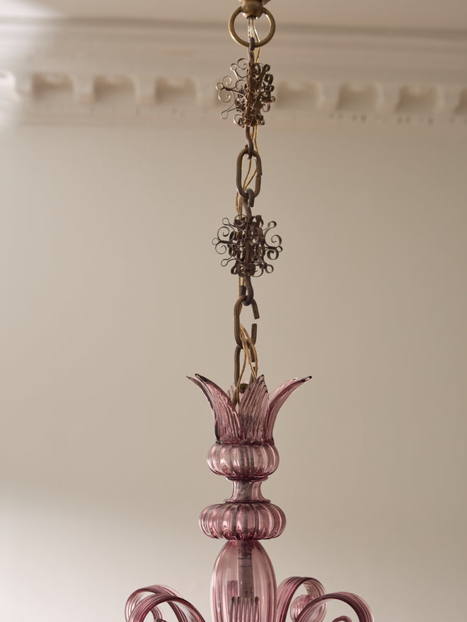 Venetian Amethyst Glass Chandelier