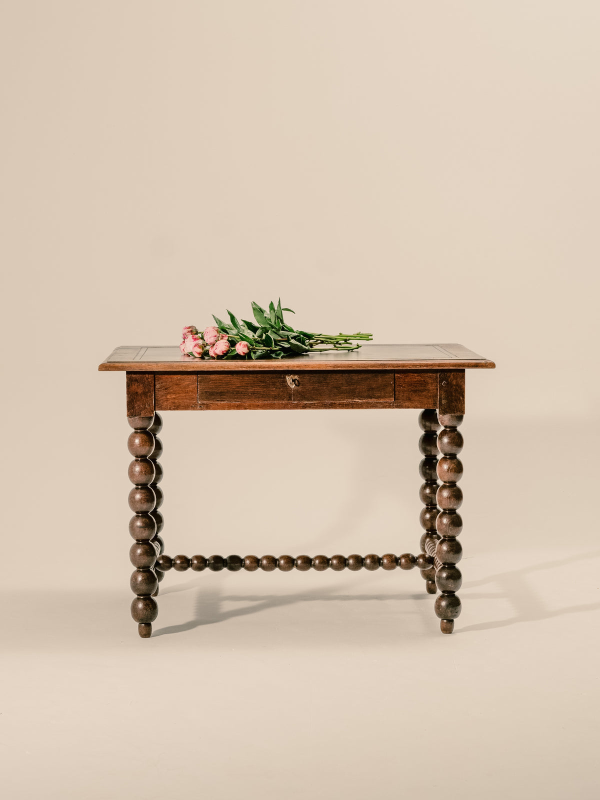 An Oak Louis XIII Bobbin Legged Desk