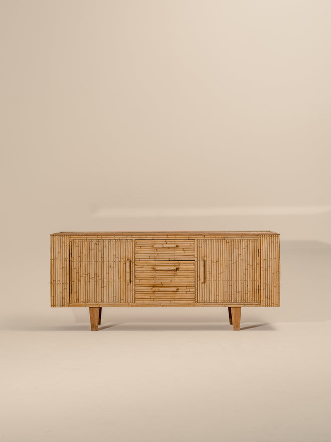 Mid-Century Bamboo Fronted Sideboard by Angraves