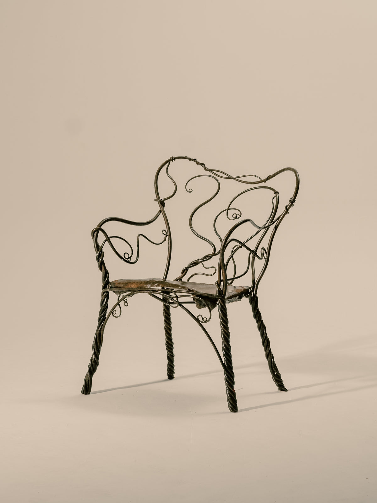 A Mid-Century, Parisian Ironwork Chair