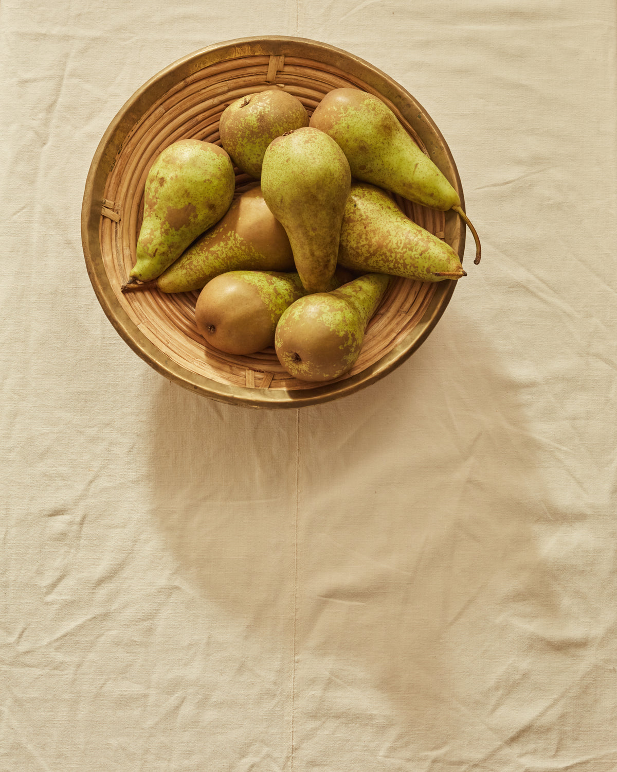 A Large Mid Century Bamboo Bowl in the Manner of Gabriella Crespi