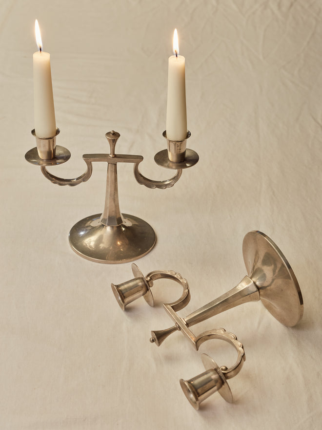 A Pair of Pewter Candlesticks for Svenskt Tenn