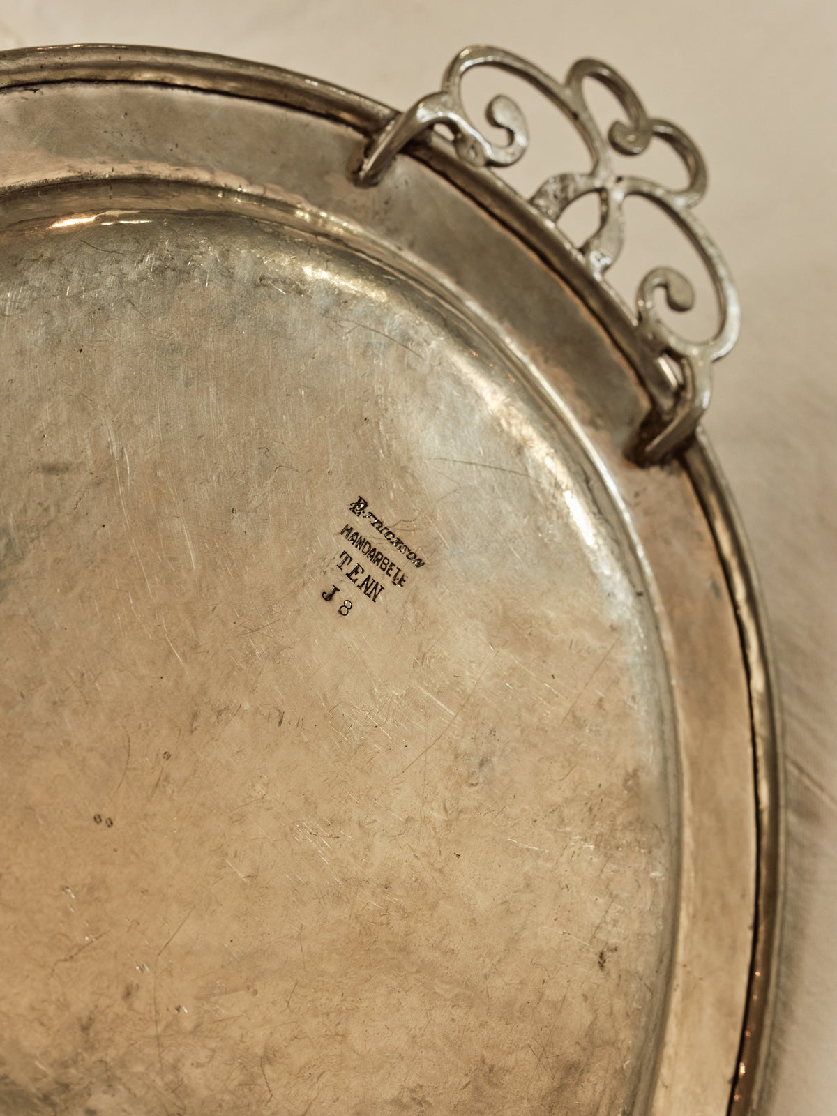 A Decorative Hammered Tray by Svenskt Tenn