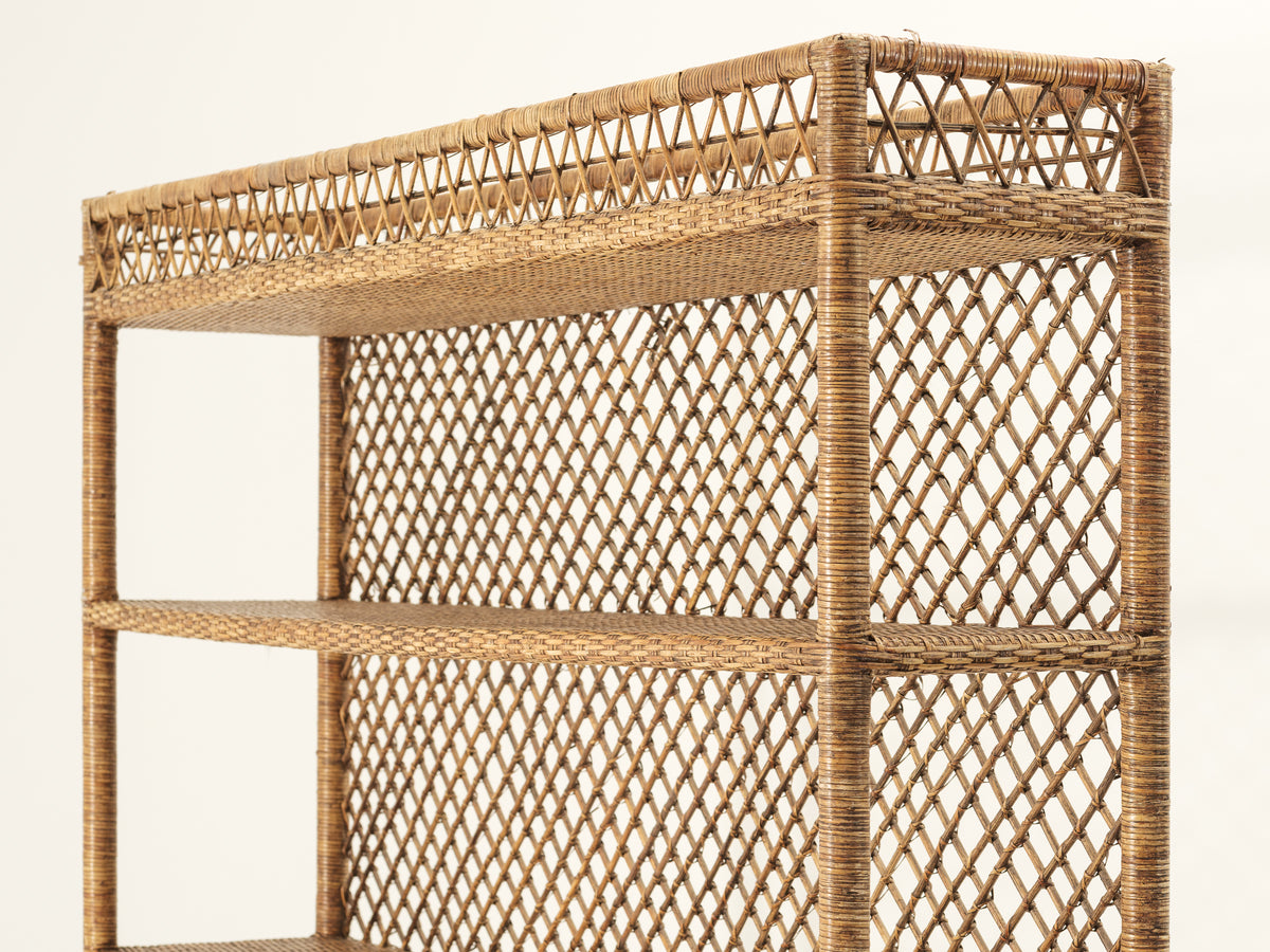 Pair of Enormous Rattan Bookcases