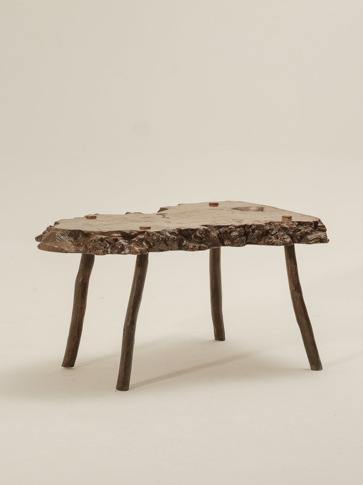 Brutalist Burl Coffee Table