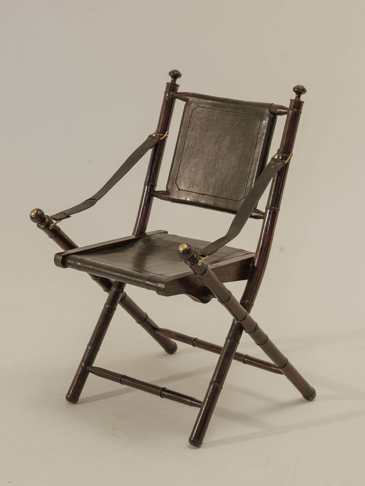 Folding Leather Safari Chair