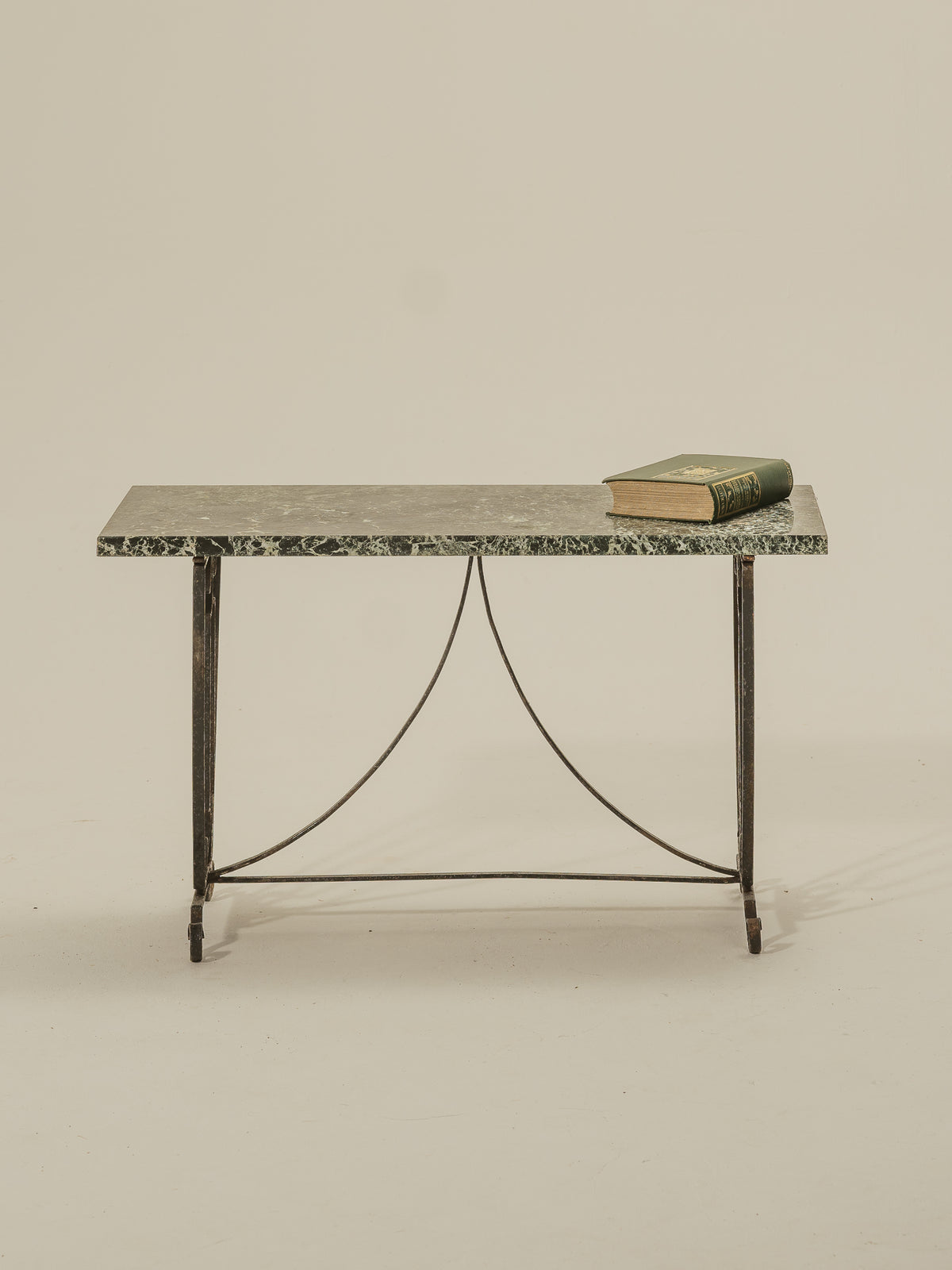 Decorative Ironwork Table with Marble Top