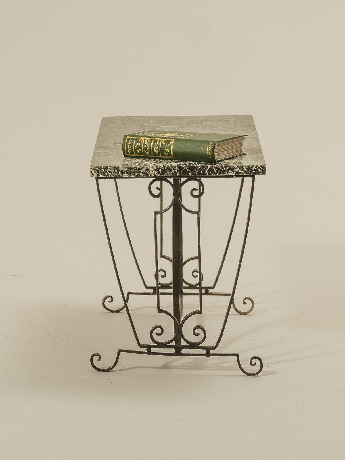 Decorative Ironwork Table with Marble Top