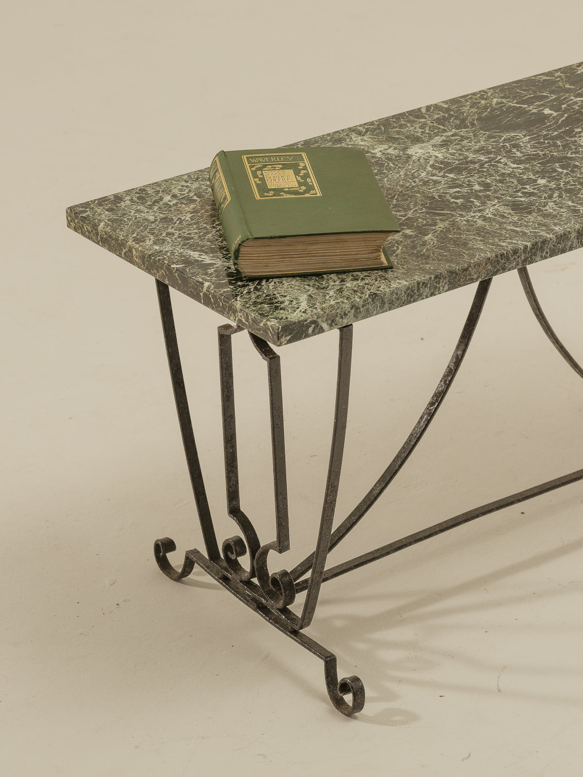 Decorative Ironwork Table with Marble Top