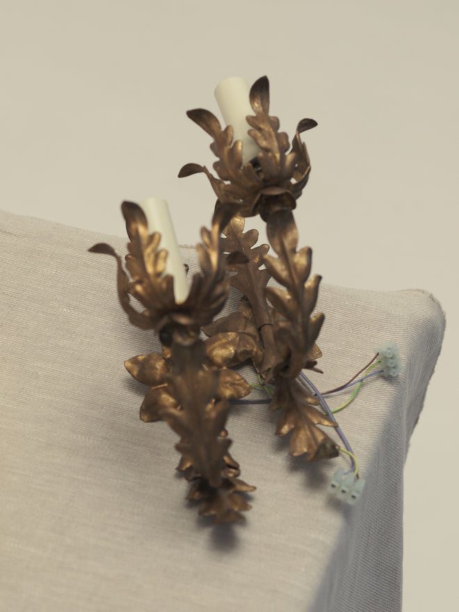 Pair of Florentine Toleware Wall Sconces