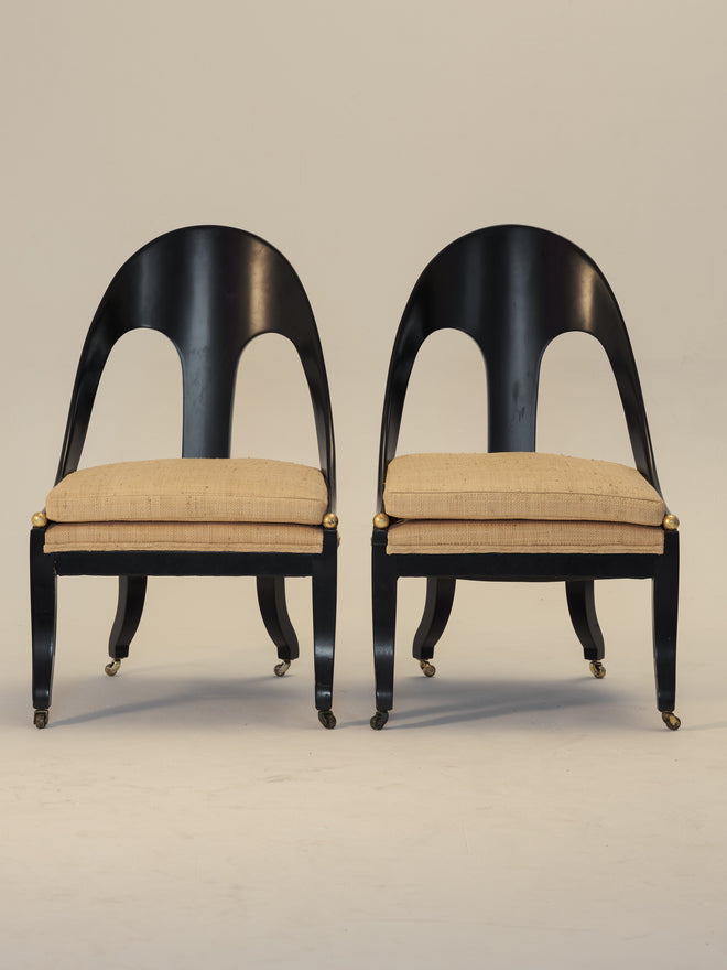 Ebonised Spoon Back Chairs