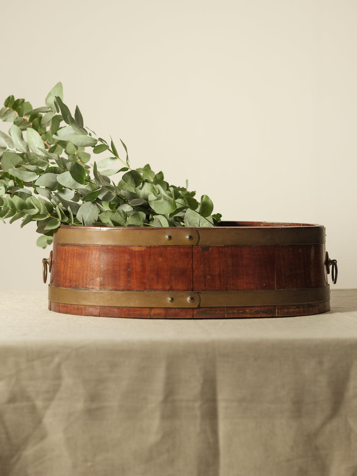 Victorian Oval Trough with Brass Strapwork