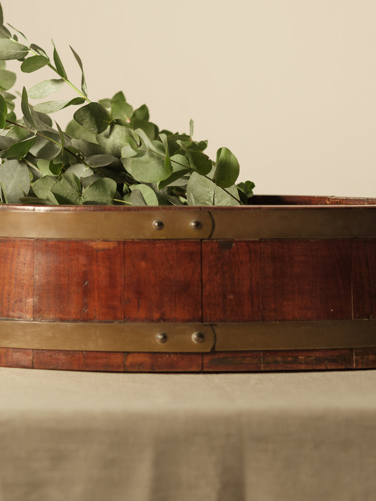 Victorian Oval Trough with Brass Strapwork