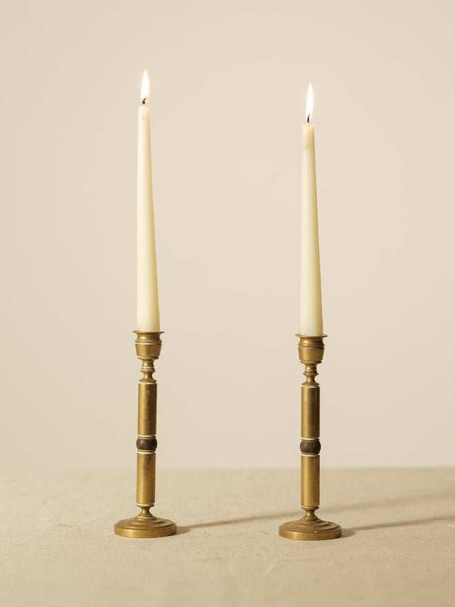 Pair of Turned Edwardian Candlesticks