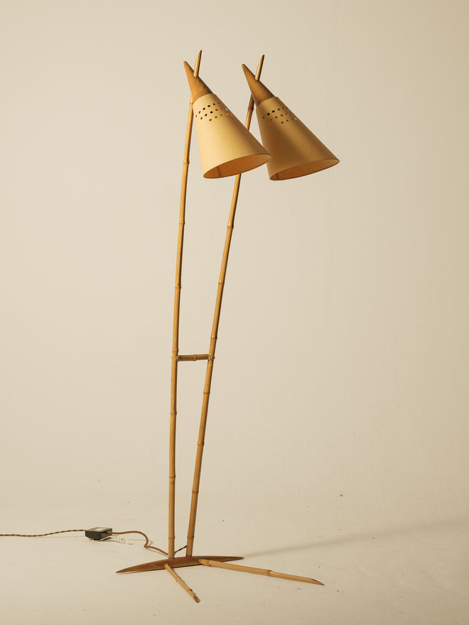 French Bamboo Floor Lamp