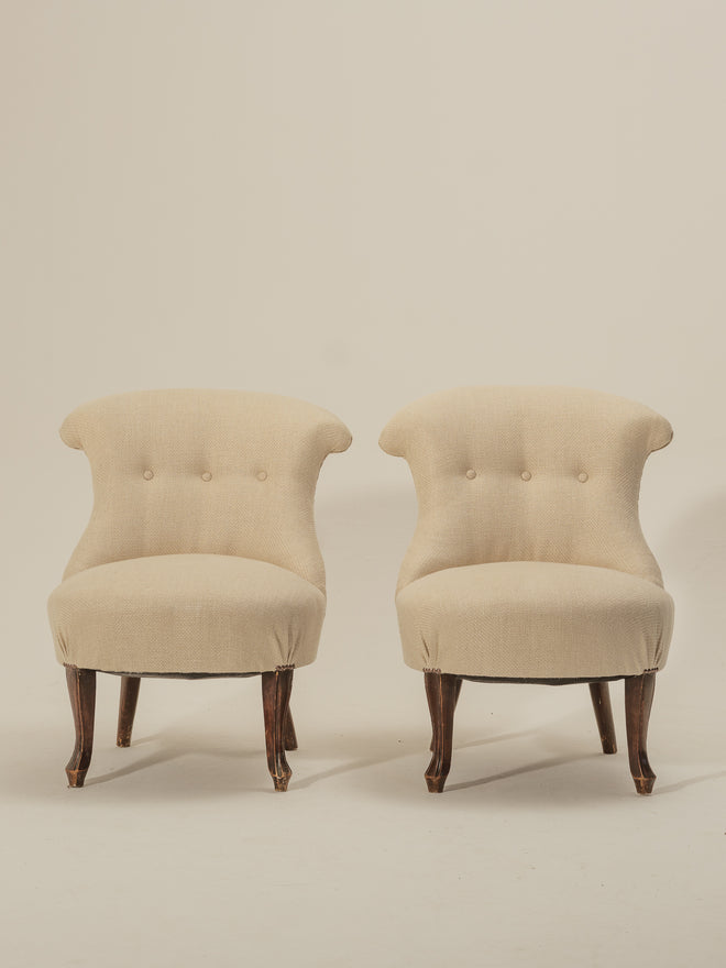 French Napoleon III Slipper Chairs