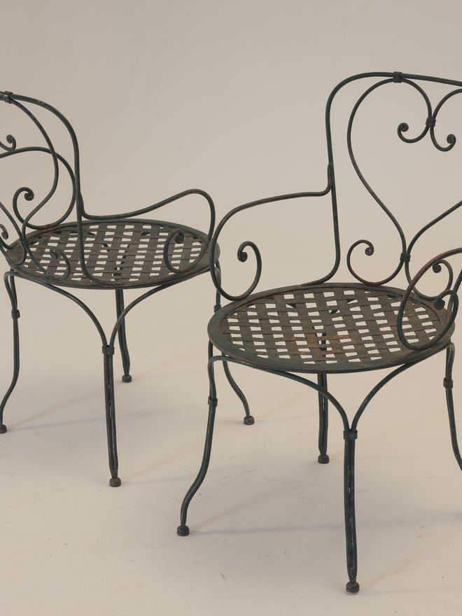 Pair of French Ironwork Chairs