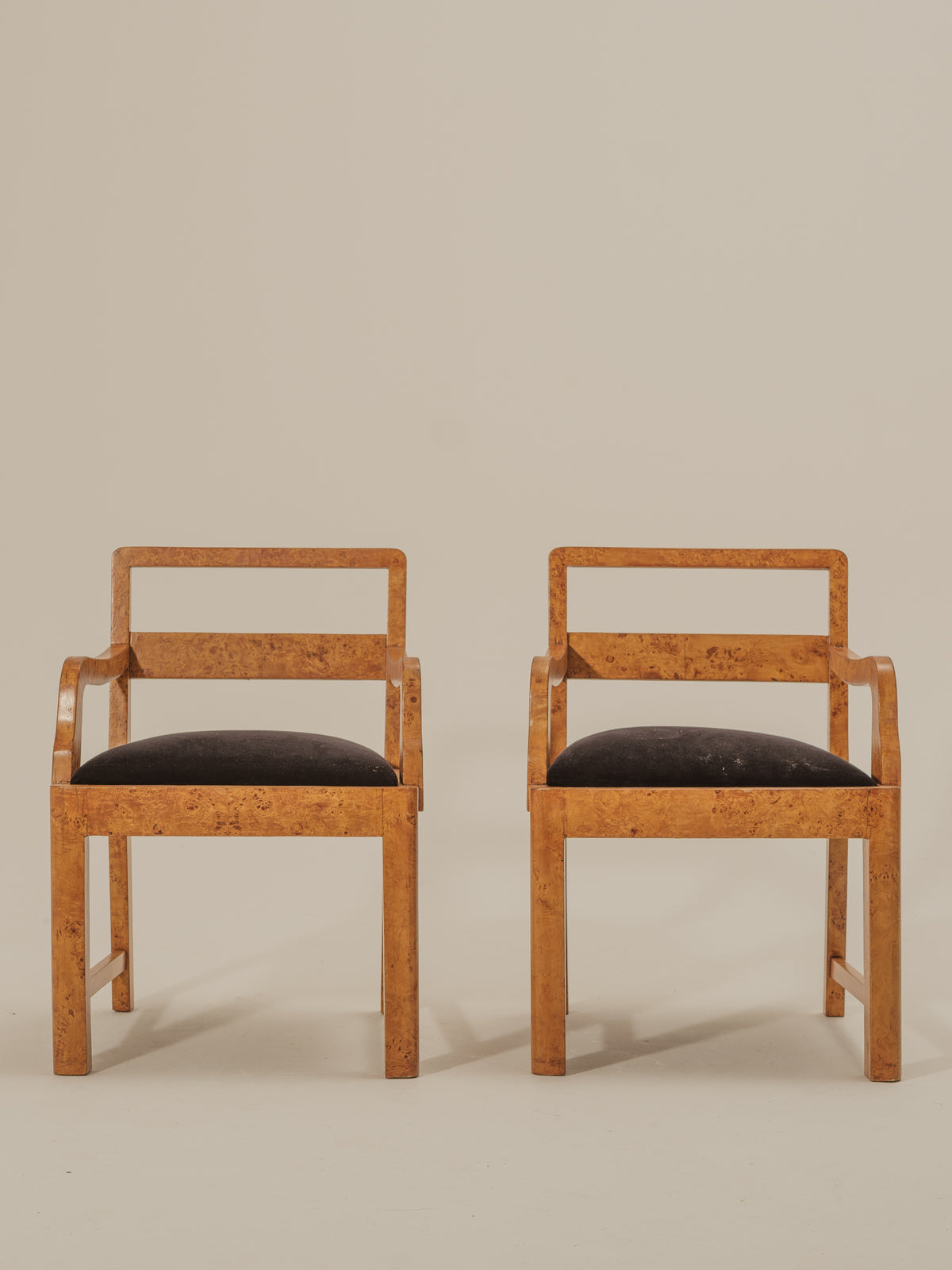 Pair Of Art Deco Maple Chairs