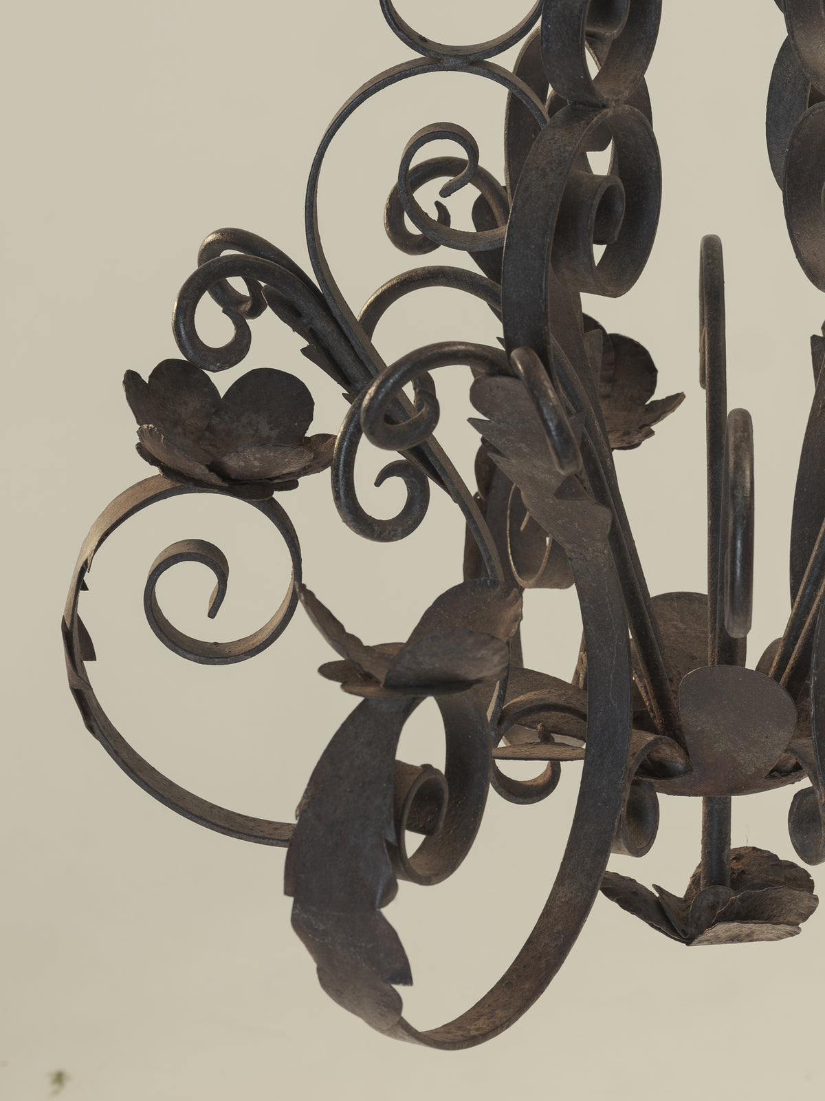 Brutalist French Ironwork Chandelier